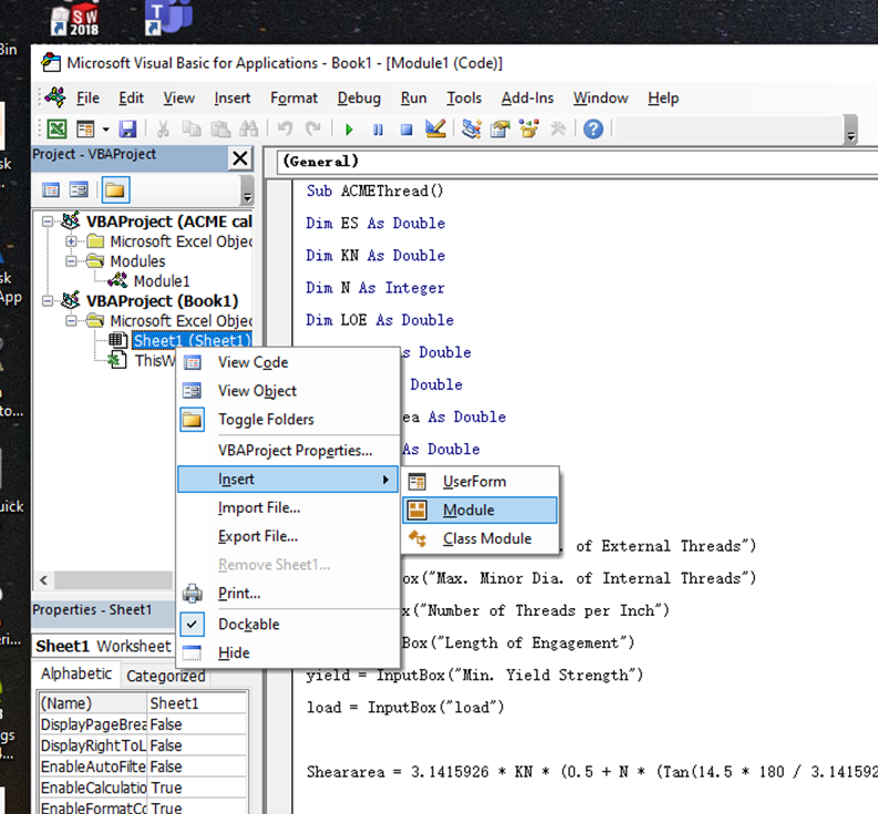 How to enter Excel VBA